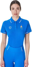 Produktbild von Equestro Reitshirt Damen Blau Größe M FEI Trainings-Reitpolo