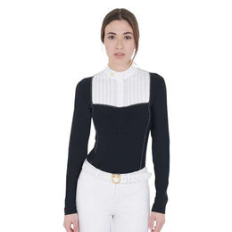 Equestro Reitshirt Damen Langarm Schwarz XS aus Baumwolle – Bild 1 von 8