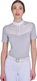 Equestro Reitshirt Damen mit Strassdetails Grau – Bild 1 von 1