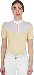 Produktbild von Equestro Reitshirt Damen Polo mit Strassdetails Gelb XL