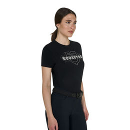 Produktbild von Equestro Reitshirt Damen Schwarz aus Baumwolle