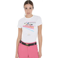 Produktbild von Equestro Reitshirt Damen Slim-Fit aus Baumwolle Weiß XL