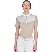 Produktbild von Equestro Reitshirt Damen Sommer Polo mit Strassdetails Beige Größe L