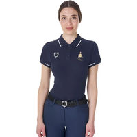 Produktbild von Equestro Reitshirt Damen Trainings-Reitpolo Blau XS