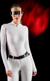 Produktbild von Equestro Reitshirt Damen Turnierpolo mit langen Ärmeln Weiß Größe M