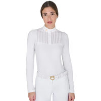 Produktbild von Equestro Reitshirt Damen Weiß Baumwolle Langarm S