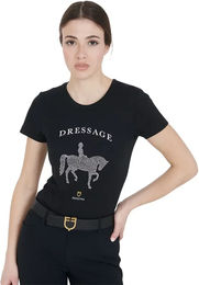 Produktbild von Equestro Reitshirt Dressage für Damen aus Baumwolle Schwarz XL