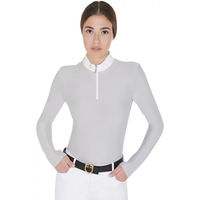 Produktbild von Equestro Reitshirt für Damen als Fleece-Longsleeve für den Winter in Grau XS