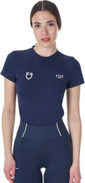 Produktbild von Equestro Reitshirt für Damen aus Baumwolle Blau XS
