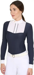 Produktbild von Equestro Reitshirt für Damen aus Baumwolle in Blau Größe L