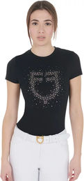 Produktbild von Equestro Reitshirt für Damen aus Baumwolle Schwarz Größe M