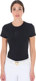 Produktbild von Equestro Reitshirt für Damen aus Baumwolle Schwarz Größe S