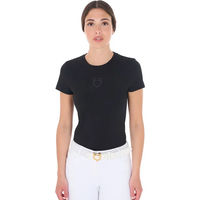 Produktbild von Equestro Reitshirt für Damen aus Baumwolle Schwarz Größe S