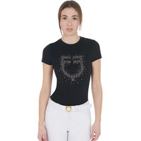 Produktbild von Equestro Reitshirt für Damen aus Baumwolle Schwarz Größe S