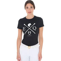 Produktbild von Equestro Reitshirt für Damen aus Baumwolle Schwarz XS