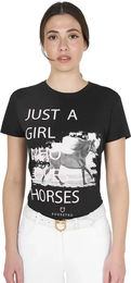 Produktbild von Equestro Reitshirt für Damen aus Baumwolle Schwarz XS