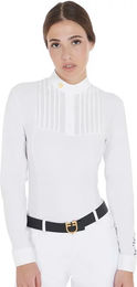 Produktbild von Equestro Reitshirt für Damen aus Baumwolle Weiß Größe S