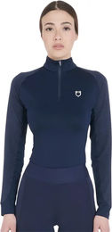 Produktbild von Equestro Reitshirt für Damen in Blau Größe L für Übergangszeiten