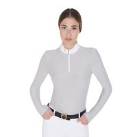 Produktbild von Equestro Reitshirt für Damen in Grau mit Fleece-Futter für den Winter Grösse M