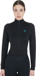 Produktbild von Equestro Reitshirt für Damen in Schwarz Größe S für Übergangszeiten