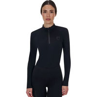 Produktbild von Equestro Reitshirt für Damen in Schwarz mit Ridertechnology und wasserabweisender Funktion Größe M