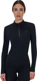 Produktbild von Equestro Reitshirt für Damen in Schwarz mit Ridertechnology und wasserabweisender Funktion Größe S
