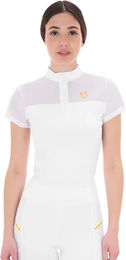 Equestro Reitshirt für Damen in Weiß aus wasserfestem Nylon Größe L – Bild 1 von 2