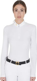 Produktbild von Equestro Reitshirt für Damen in Weiß mit Fleece-Futter Größe M