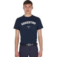Produktbild von Equestro Reitshirt für Herren aus Baumwolle Blau Größe S