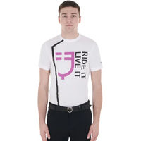 Produktbild von Equestro Reitshirt für Herren aus Baumwolle Lila Weiß Größe XS