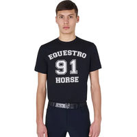 Produktbild von Equestro Reitshirt für Herren aus Baumwolle Schwarz Größe M