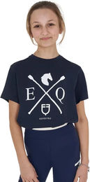 Produktbild von Equestro Reitshirt für Kinder aus Baumwolle Blau 12 Jahre