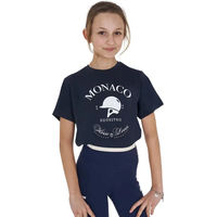 Produktbild von Equestro Reitshirt für Kinder aus Baumwolle Blau 12 Jahre