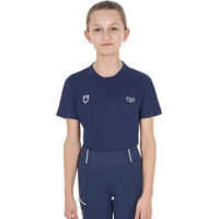 Produktbild von Equestro Reitshirt für Kinder aus Baumwolle Blau Grösse 8 Jahre