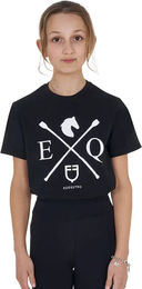 Produktbild von Equestro Reitshirt für Kinder aus Baumwolle in Schwarz