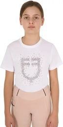Equestro Reitshirt für Kinder aus Baumwolle Rosa Weiß 10 Jahre – Bild 1 von 7