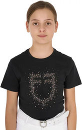 Produktbild von Equestro Reitshirt für Kinder aus Baumwolle Schwarz 10 Jahre