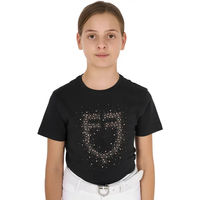 Produktbild von Equestro Reitshirt für Kinder aus Baumwolle Schwarz 10 Jahre