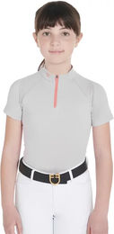 Produktbild von Equestro Reitshirt für Kinder in Grau und Weiß 14 Jahre