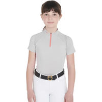 Produktbild von Equestro Reitshirt für Kinder in Grau und Weiß 14 Jahre
