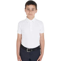 Produktbild von Equestro Reitshirt für Kinder in Weiß Slim Fit mit 4 Knöpfen Größe 14 Jahre