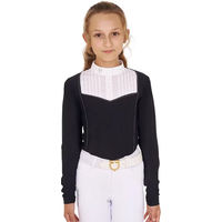 Produktbild von Equestro Reitshirt für Mädchen aus Baumwolle Schwarz Grösse 8 Jahre