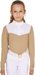 Produktbild von Equestro Reitshirt für Mädchen Kids Beige Größe 8 Jahre