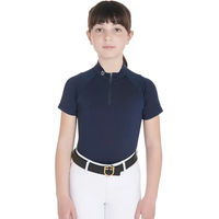 Produktbild von Equestro Reitshirt für Mädchen mit Reißverschluss Blau Größe 12 Jahre