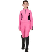 Produktbild von Equestro Reitshirt für Mädchen Rosa Langärmliges Winter Polo für Kinder 8 Jahre