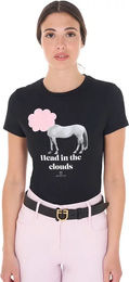 Produktbild von Equestro Reitshirt Head In The Clouds für Damen aus Baumwolle Schwarz XS