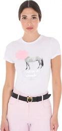 Produktbild von Equestro Reitshirt Head In The Clouds für Damen aus Baumwolle Weiß Größe L