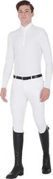 Produktbild von Equestro Reitshirt Herren Technisches Longsleeve Reitpolo Weiß Größe L
