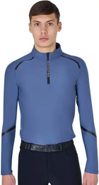 Equestro Reitshirt Herren Winter Langarm Blau Größe L – Bild 1 von 2