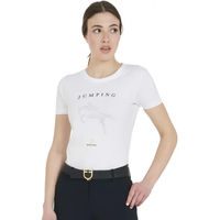 Produktbild von Equestro Reitshirt Jumping Diamants für Damen aus Baumwolle Weiß Größe S